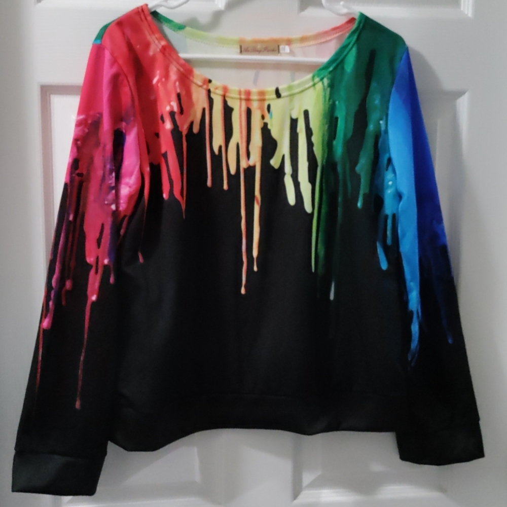 Paint dripping top adult size xxxl (china sizing)